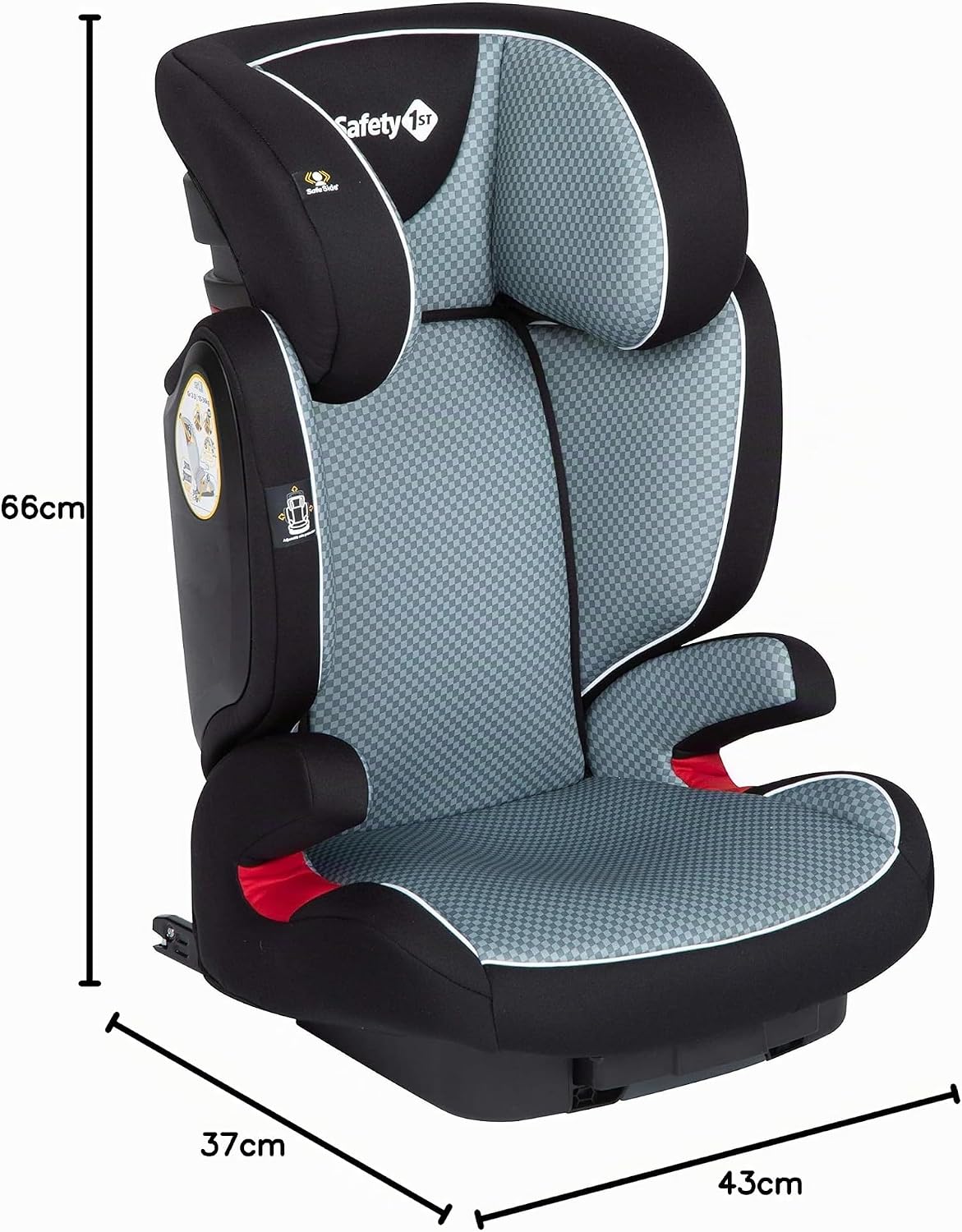 Road Fix Siège Auto Groupe 2/3, ISOFIX, Rehausseur Auto, de 3.5 à 12 ans, 15-36 kg, Pixel Grey (gris) Pixel Grey avec ISOFIX
