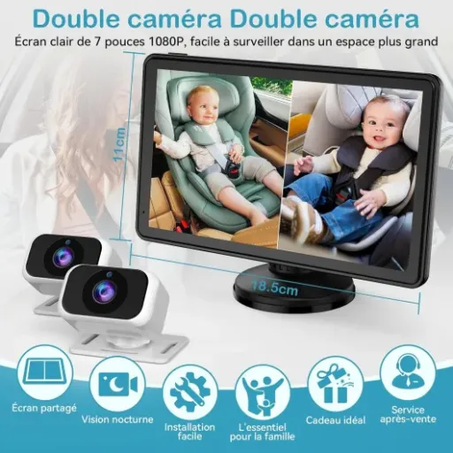Test Caméra Voiture Bébé Double Caméra : surveiller les enfants à l’arrière sans se tordre le cou