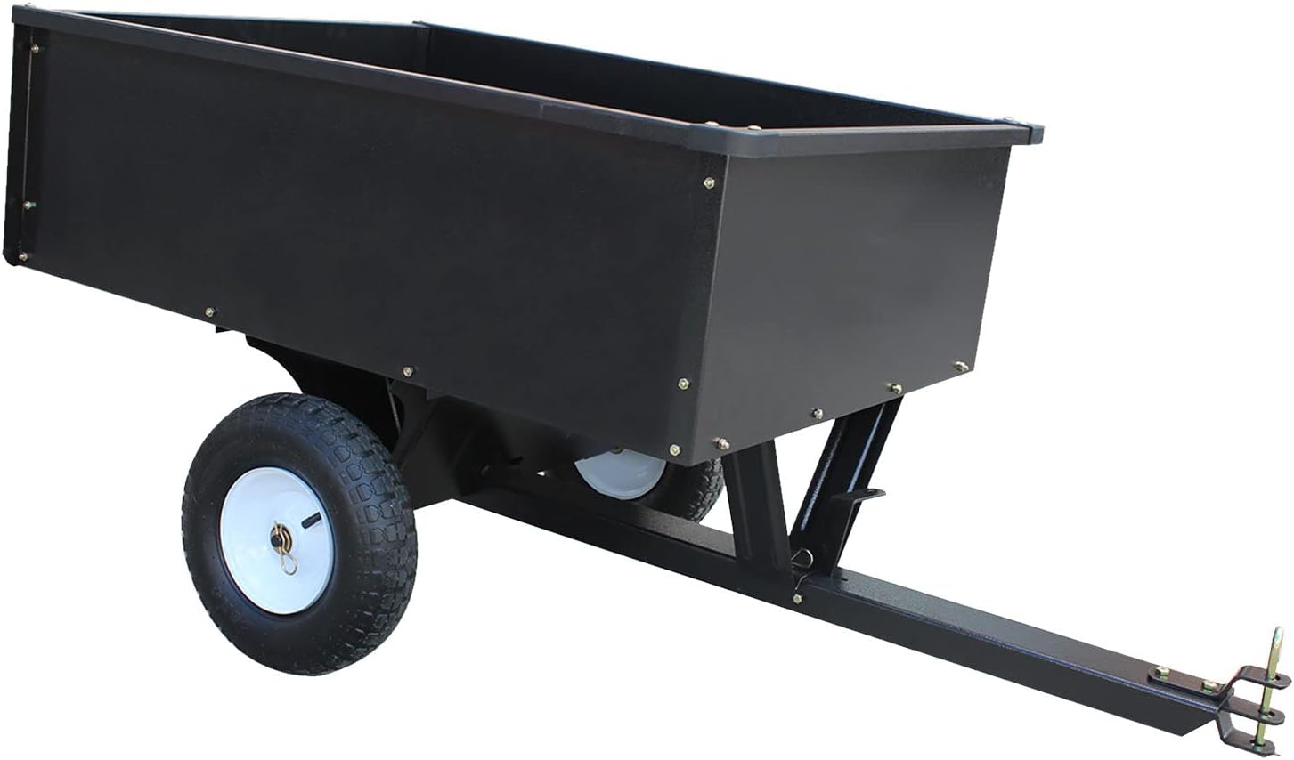 1x SECURA Remorque de taille moyenne avec plateau de chargement basculant Tracteur de pelouse Quad