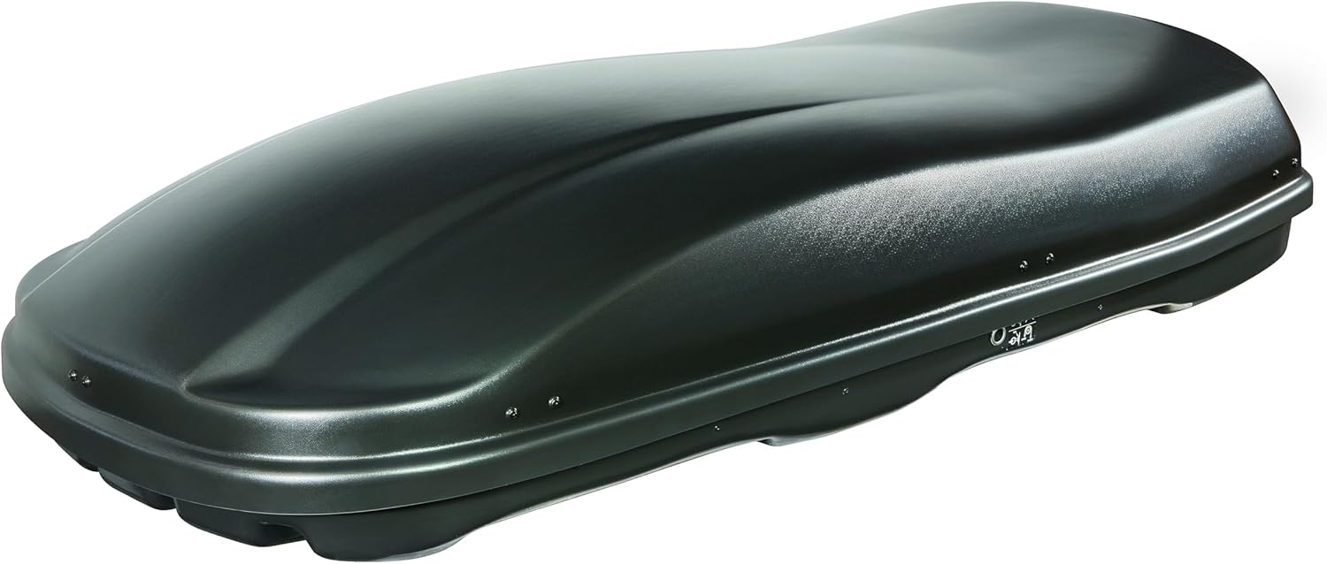 Coffre de Toit Marlin 680L Noir avec Filet élastique, Homologation TÜV-GS, Garantie 5 Ans - Serrures centralisées sur 3 Points avec clés de sécurité - Résistant aux Rayons UV Noir 680L