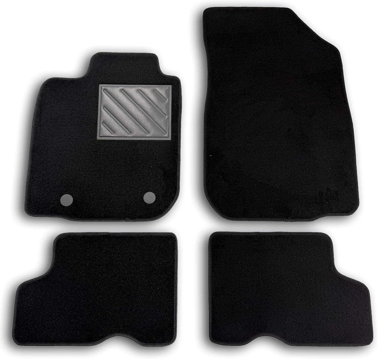 Tapis de Sol pour Dacia Sandero - Stepway (2012-2019), avec Talonnette en Caoutchouc renforcé, Boutons d'ancrage Sandero II/Stepway 2 2012-2020