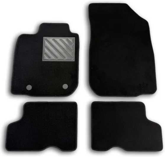 Tapis de Sol pour Dacia Sandero - Stepway (2012-2019), avec Talonnette en Caoutchouc renforcé, Boutons d'ancrage Sandero II/Stepway 2 2012-2020