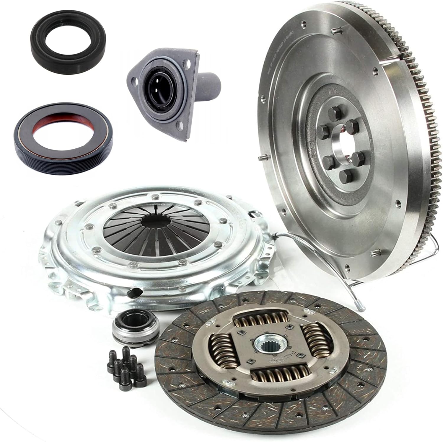 Kit embrayage complet avec volant moteur rigide + butée + guide + fourchette + vis turbo compatible moteurs 1.6 HDi 90/110 équivalent à 0532P5, 9677263580