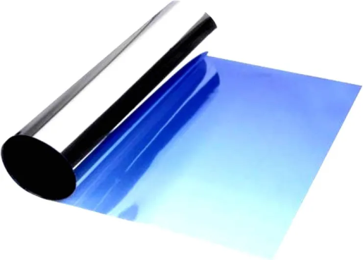 Pare Soleil, Bande de Film Solaire de 150x20 cm à Poser sur Pare-Brise, Couleur Bleue d'opacité dégradée sur Base Transparente Non-réfléchissante et sans métallisation