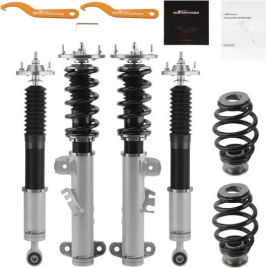 4 kits de Combinés Filetés Coilover 24 niveaux réglables, Amortisseur pour BMW Série 3 E36 318i 323i 325i 328i 328is, Suspension filetée - Noire