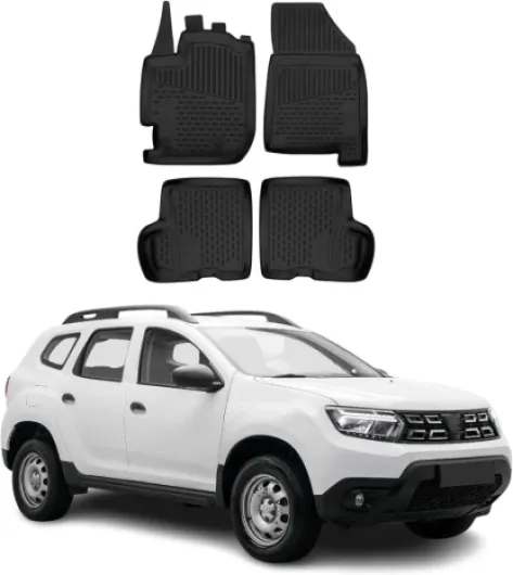 Tapis de Sol pour Dacia Duster 2018-2024 sur Mesure en Caoutchouc Noir Duster 2018-2024 Tapis de Sol