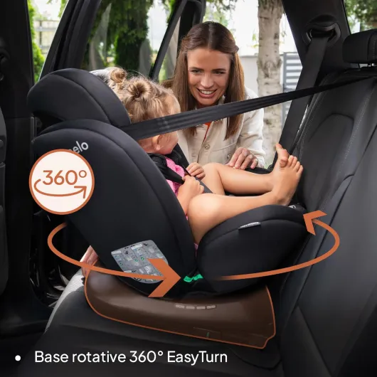 Bastiaan I-Size Siège Auto Pivotant à 360° pour les Enfants de 0 à 36 kg et de 40 à 150 cm, Installation Face et Dos à la Route, ISOFIX Sangle TopTether BlackCarbon