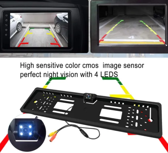 Caméra de recul de stationnement en Voiture, Angle de visualisation de 170 ° Système d'aide au stationnement en Marche arrière avec Plaque d'immatriculation Vue arrière et étanche à la poussière