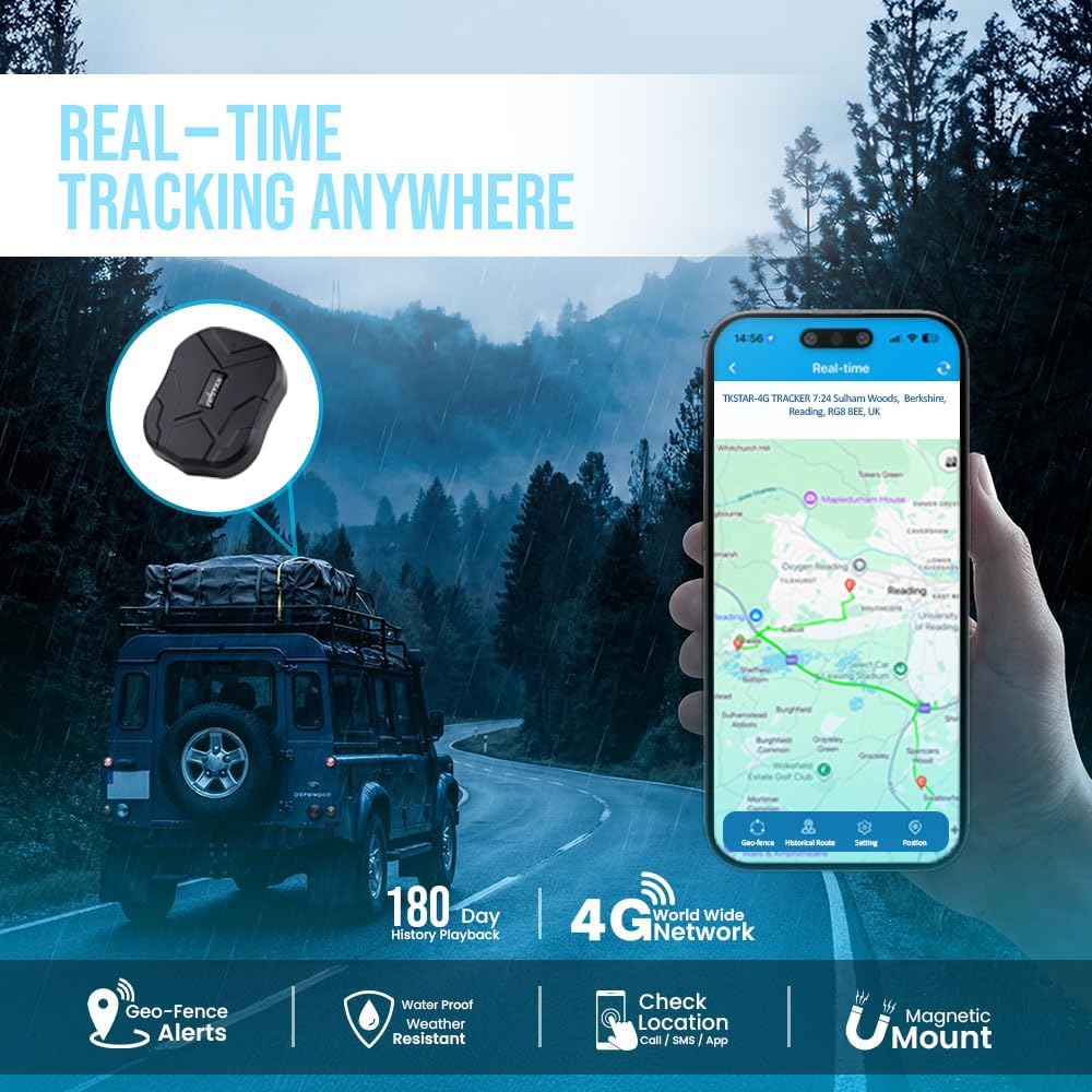 Tkstar Mini Imperméable Suivi Conseil avec Fort Magnétique Long Veille Traceur GPS Repère pour Enfants Seniors Animaux Voiture (Gratuit Customer Support LUN-Ven Via Vulu Global) - Magnetic