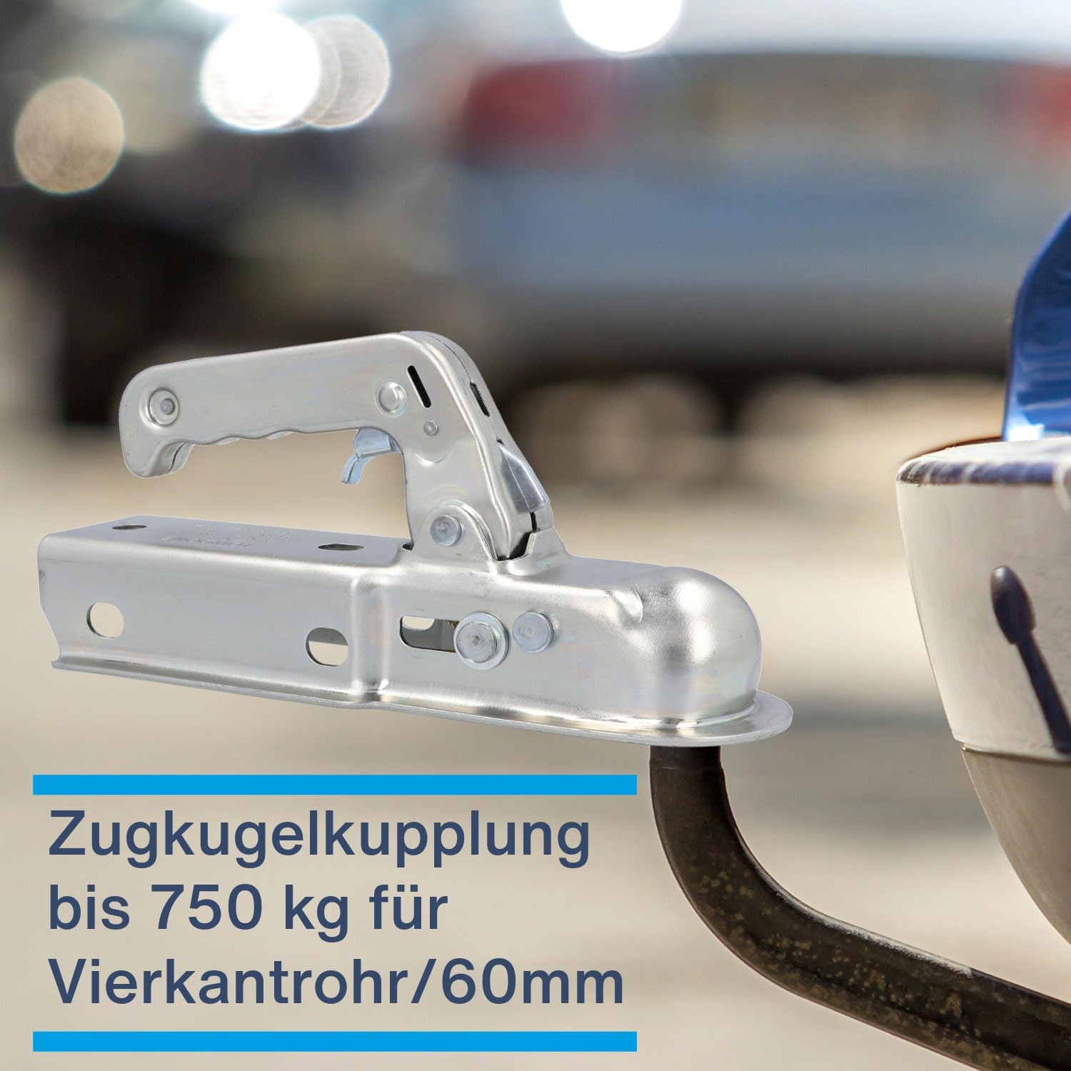 Unitec 10335 Tête d'attelage de remorque carrée argenté 60 mm 60 mm Vierkant argenté