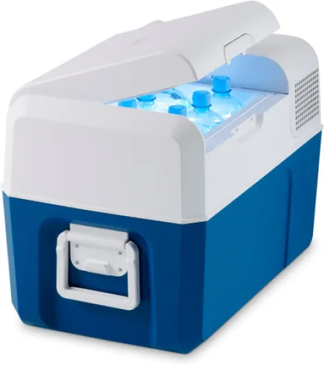Mobicool MCF40 Glacière à compresseur 38 l, bleu/gris, Mini-frigo 12 V et 230 V pour voiture, camion, bateau, camping-car et prise de courant