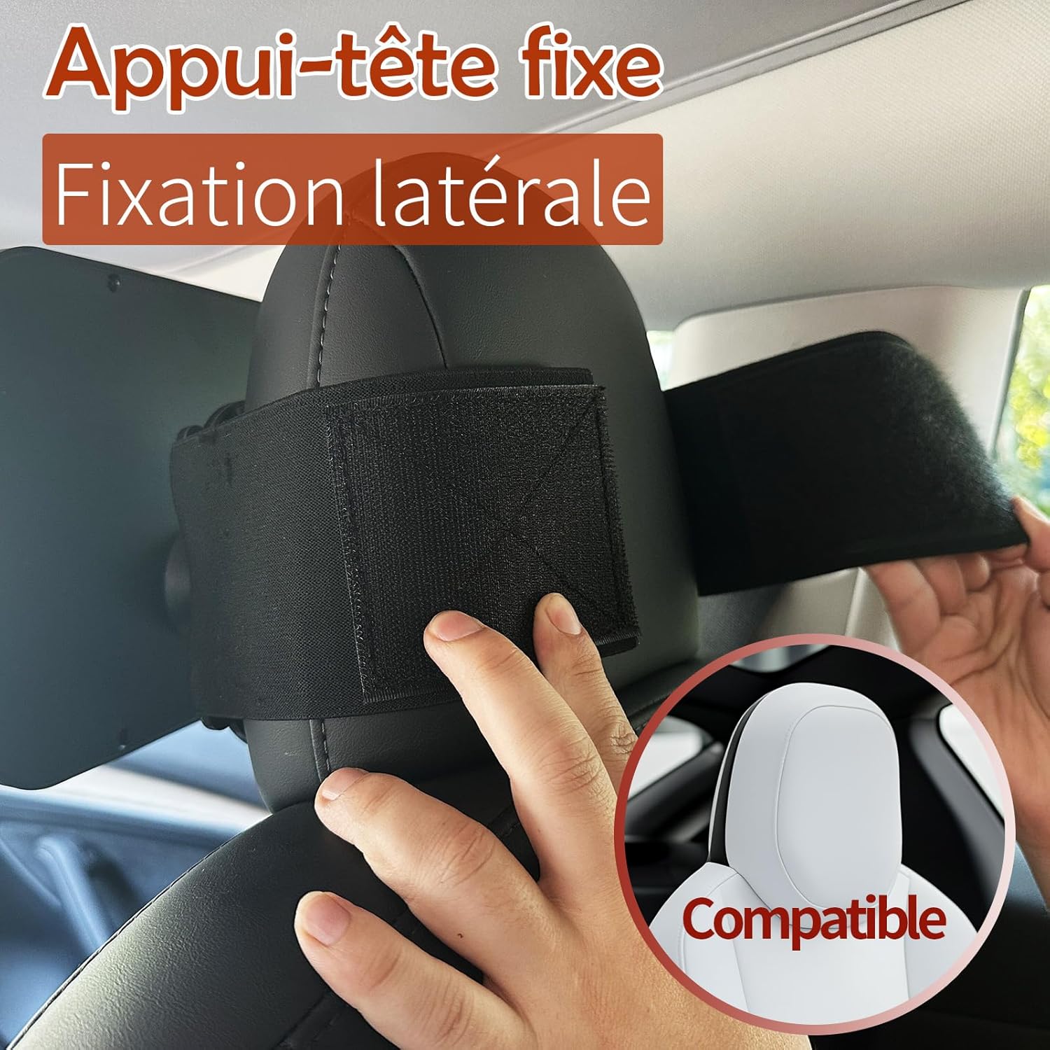 Funbliss Rétroviseur Pour Bébé Adapté Aux Appuie-tête Fixes,Compatible Avec Tesla Miroir Voiture Bébé,Rotation à 360°, Installation Facile Avec Fixation élastique Antidérapante