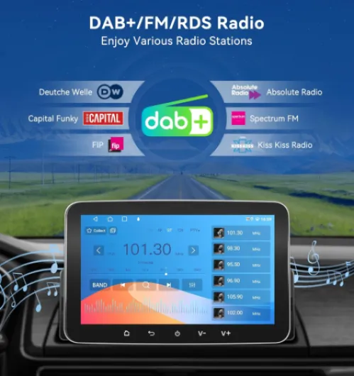 PORMIDO Autoradio avec écran Dab+, 7 Pouces 1 Din Android 13 Apple CarPlay Android Auto Écran Tactile, Radio sans Fil Car Play avec Bluetooth WiFi Navi MirrorLink FM RDS GPS SWC USB EQ
