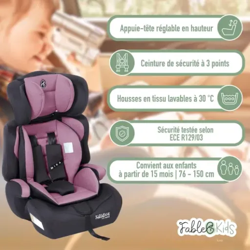 Test FableKids Siège auto AREBOS : le siège qui fait le job sans ruiner le coffre