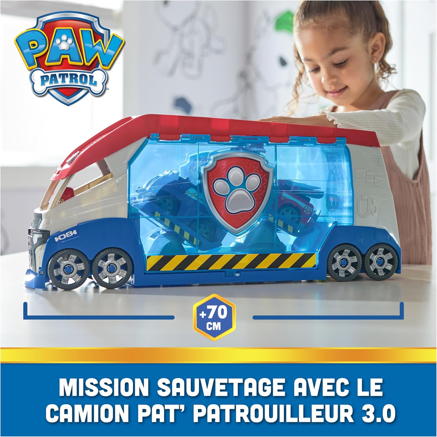 Pat Patrouille - Camion Patrouilleur 3.0 - Camion Interactif avec Sons & Lumières - Voiture Figurine À Collectionner - Pat Patrouille Jouet - Voiture Enfant - Jouet Enfant 3 Ans Et +