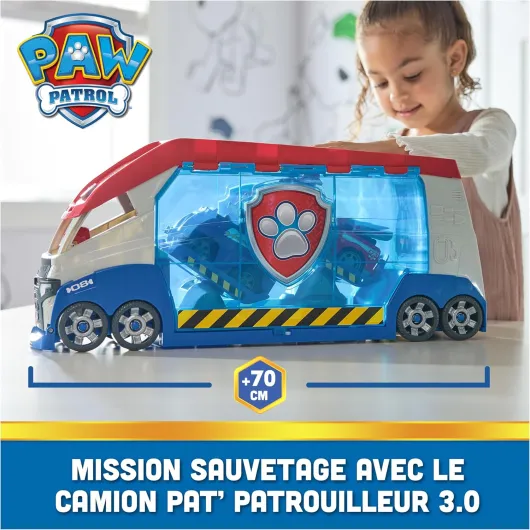 Pat Patrouille - Camion Patrouilleur 3.0 - Camion Interactif avec Sons & Lumières - Voiture Figurine À Collectionner - Pat Patrouille Jouet - Voiture Enfant - Jouet Enfant 3 Ans Et +