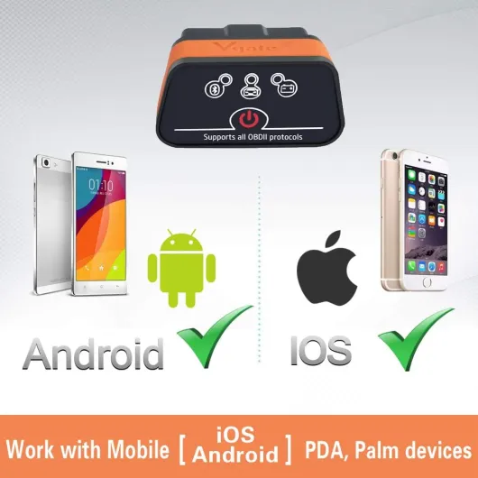 OBD Bluetooth, icar 2 BLE4.0 OBD2 Adapter Outils de Diagnostic Lecteur de Code de Voiture pour iOS, Android et Windows (Noir/Orange)