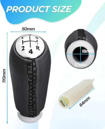 Accessoires Auto,Pommeau de Vitesse,Pommeaux de Leviers de Vitesse avec Adaptateur,Compatible avec Clio 3 2005-2009,Clio 4 2012-2019,Megane 3 2002-2009,Scenic II 2003-2006,Kangoo 2005-2009