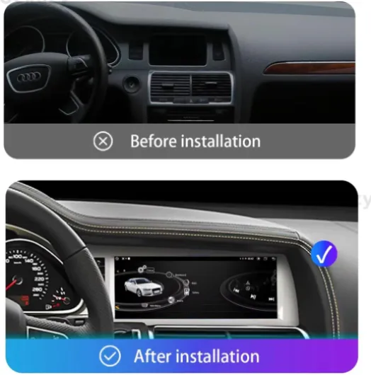 Autoradio stéréo double Din Android 13 Bluetooth pour Audi Q7 2005-2009, écran tactile 10,25 pouces stéréo voiture avec commande vocale Carplay Wifi commande au volant USB navigation GPS (A, S5 4G + 6 A S5 4G+64G