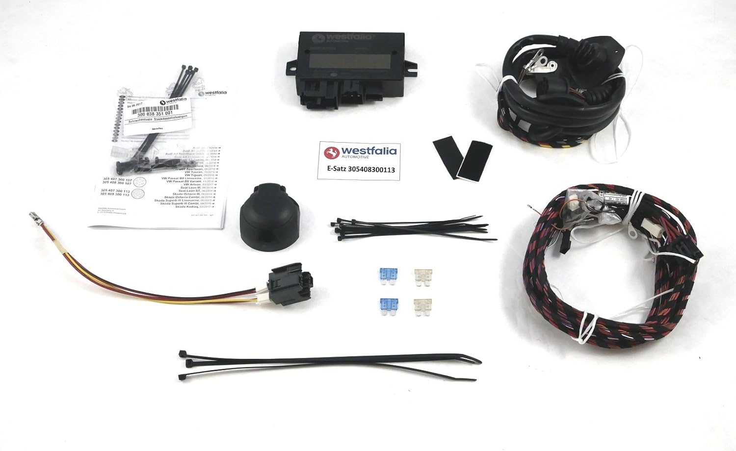 Attelage Démontable pour VW Passat Berline/SW (B8) (àpd 11/14), Skoda Superb Combi/Berline (àpd 03/15), VW Arteon Shooting Brake (àpd 06/20) – avec faisceau électrique spécifique à 13 br - attelage amovible avec 13 pôles - kit électrique