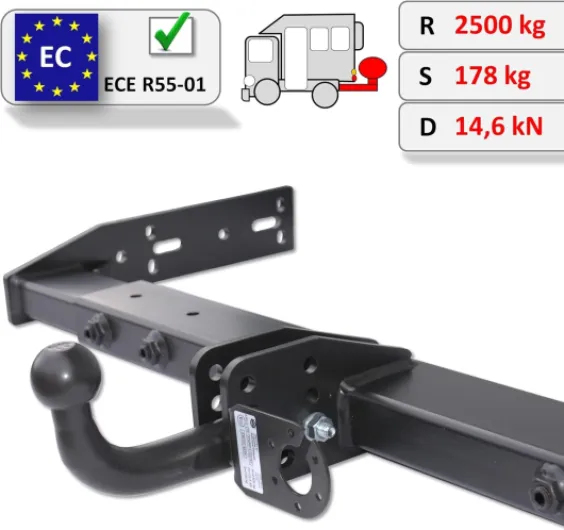 Attelage de remorque universel variable - pour camping-car, camping-car, caravane, remorqueur, structure de valise, LBW (avec kit électrique 7 broches ohne multiplexé)