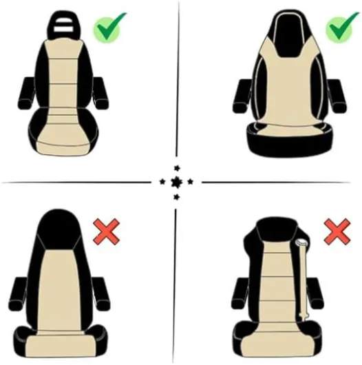 AIM Lot de 2 housses de siège compatibles avec Fiat Ducato, camping-car, pour conducteur et passager avec housses d'accoudoir, compatibles avec Pössl, Knaus, Adria, Carthago beige