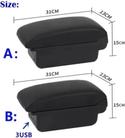 Boîte Rangement Console Centrale Pour Accoudoir Voiture Universel Modèle Boîte Rangement Accessoires Pièces Rénovation Augmente Et Soulage Fatigue(A1 Black Line No Usb)