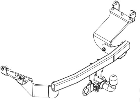 Auto-HAK L'attelage Complet démontable Horizontale Compatible avec Peugeot 4007 09.2007-08.2012 + Universel Faisceau électrique 13-Broches