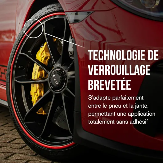 Protection Jantes Voiture Argent – Prévient Les Rayures et Éraflures de Bordure - S’adapte aux Jantes 24” - Compatible avec Tous Les Véhicules - Installation sans Colle - 15 Couleurs Argent Roues de 12 à 24 pouces
