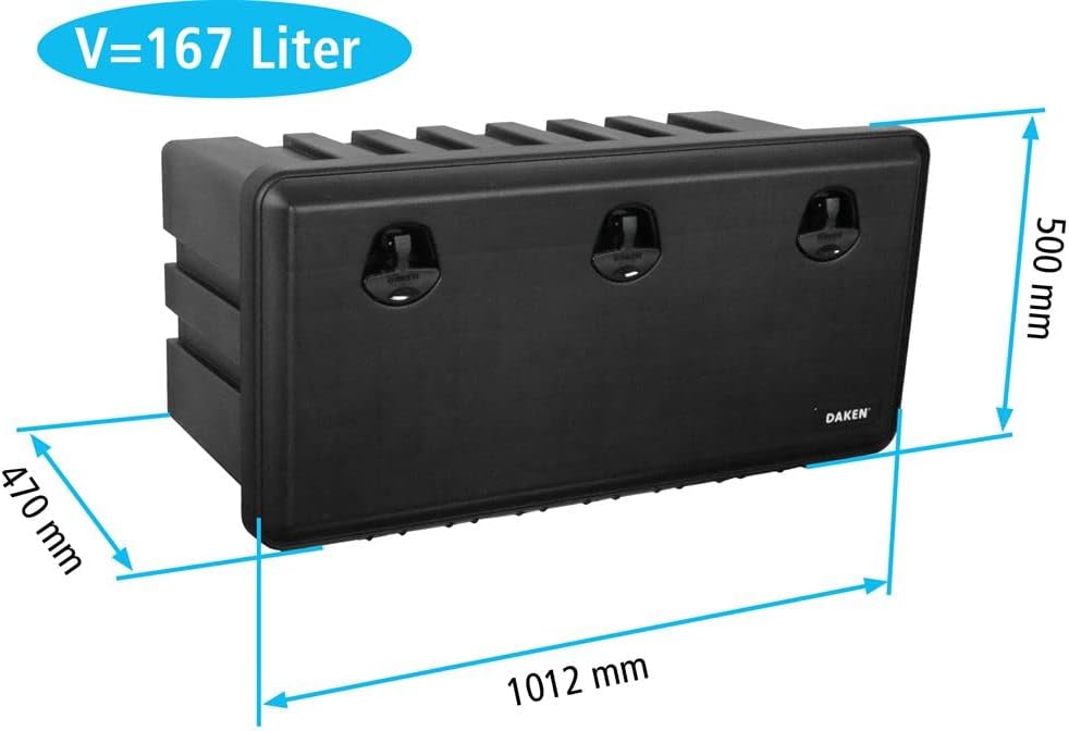 Just 1000-81111 Daken J167 Boîte de rangement en plastique pour camion 1012 x 500 x 470 mm env - 167 l