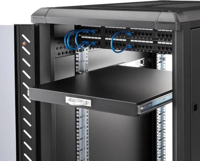 .com Plateau Coulissant 1U pour Clavier pour Montage en Rack de Serveur - 25 kg - Tiroir Coulissant en Acier de 55,8 cm de Profondeur pour Rack d'Equipement AV, Réseau 19" (SLIDESHELFD) 550 mm 1U Plein - Coulissant avec plateau