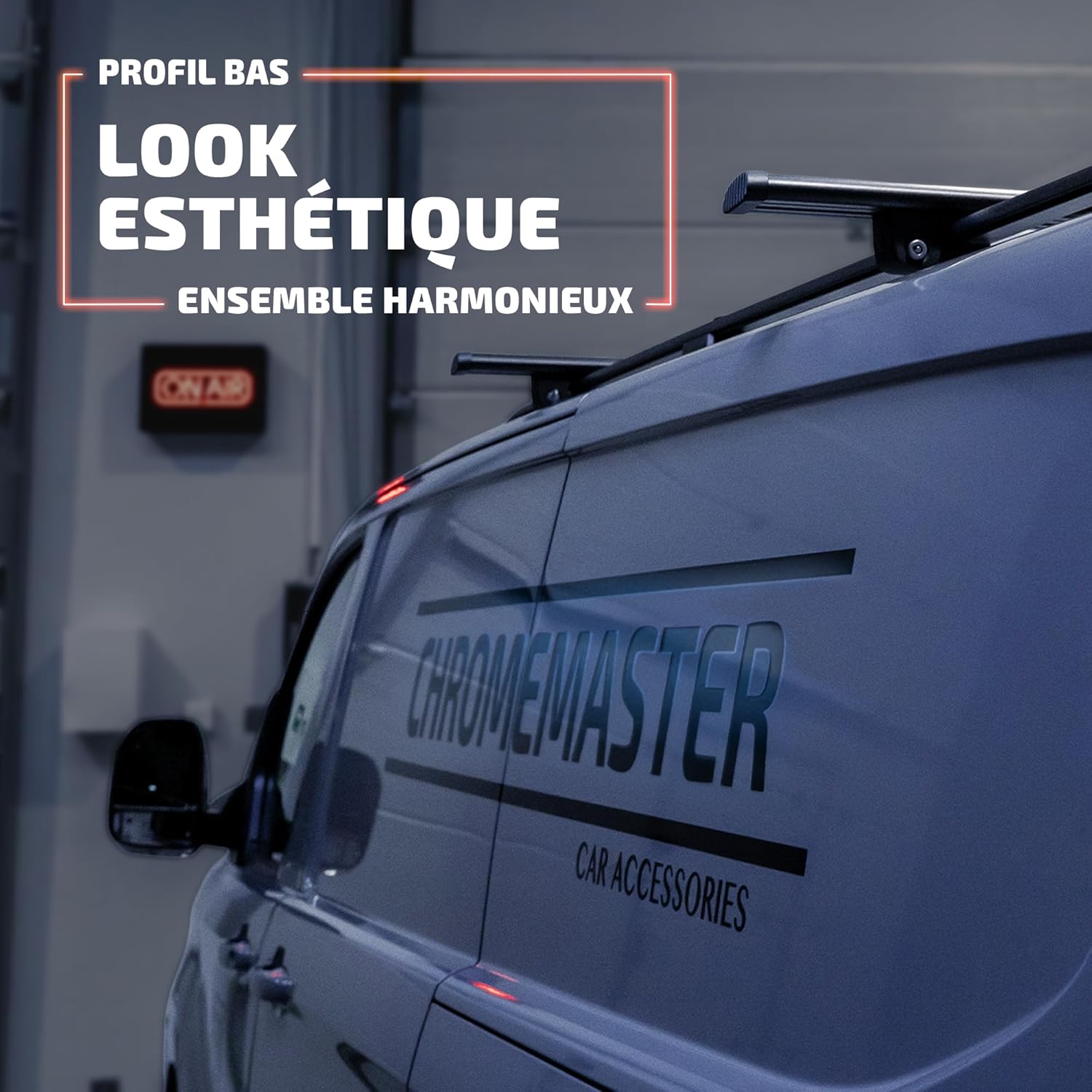 Kit Rails de Toit et Barres de Toit Compatible avec Peugeot Expert L2 Moyen 2016+ - Système de Porte-Bagages de Toit pour Voiture - Montez Un Panier de Toit ou Un Coffre de Toit Noir Kit: 2 Rails de toit 3 Barres transversales