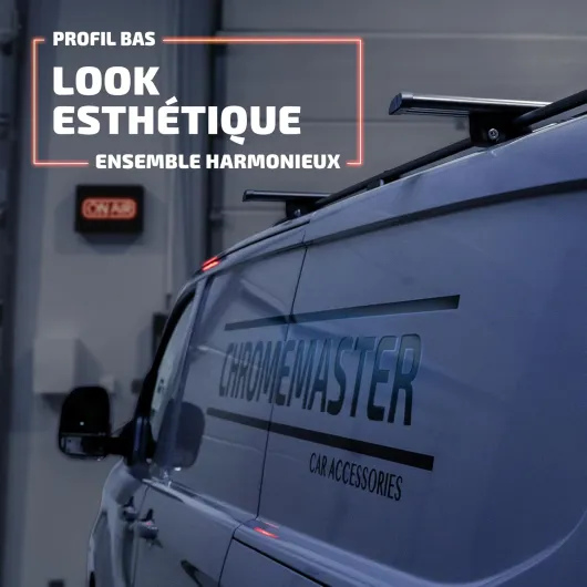 Kit Rails de Toit et Barres de Toit Compatible avec Peugeot Expert L2 Moyen 2016+ - Système de Porte-Bagages de Toit pour Voiture - Montez Un Panier de Toit ou Un Coffre de Toit Noir Kit: 2 Rails de toit 3 Barres transversales