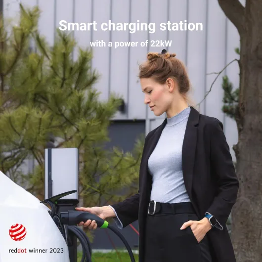 GC HabuDen Wallbox 22kW 32A 7,5m NFC RFID Type 2 Cable EV Station de Recharge GC App Bluetooth WiFi Compatible avec Toutes Les Voitures Électriques Recharge avec 22kW / 11kW / 7,2kW /3,6kW