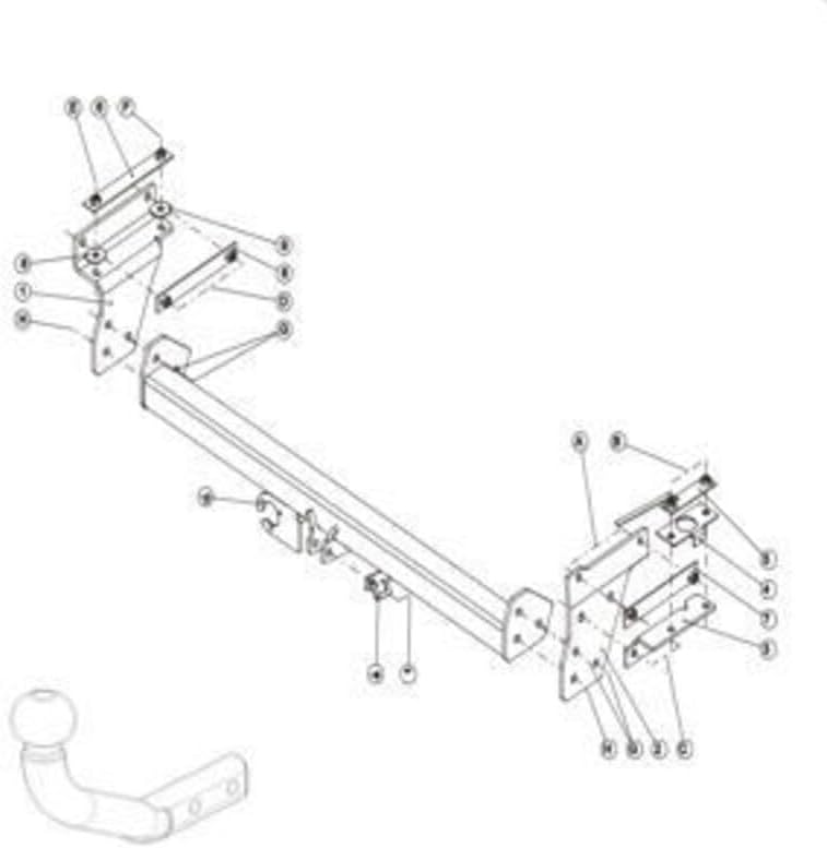 Attelage Compatible avec pour Nissan Qashqai/Qashqai +2 (03/07-01/14) Col de Cygne + Faisceau Universel 7 Broches + boitier électronique - GDW