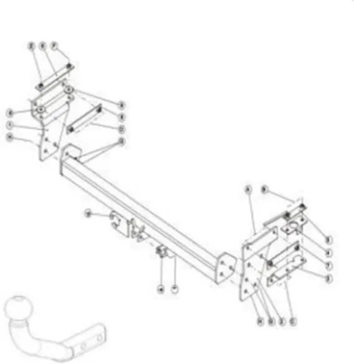 Attelage Compatible avec pour Nissan Qashqai/Qashqai +2 (03/07-01/14) Col de Cygne + Faisceau Universel 7 Broches + boitier électronique - GDW