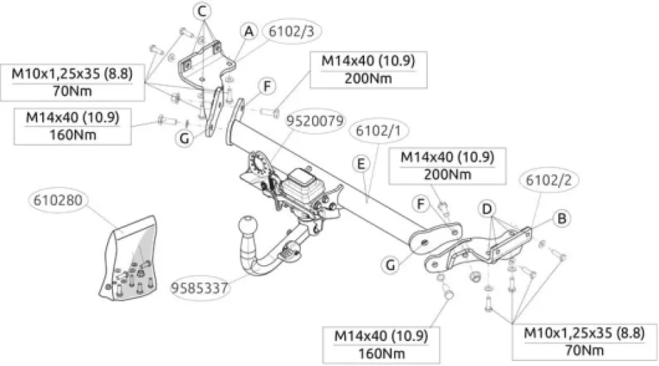 Attelage Compatible avec Hyundai Tucson (09/15-08/18) Escamotable - Brink