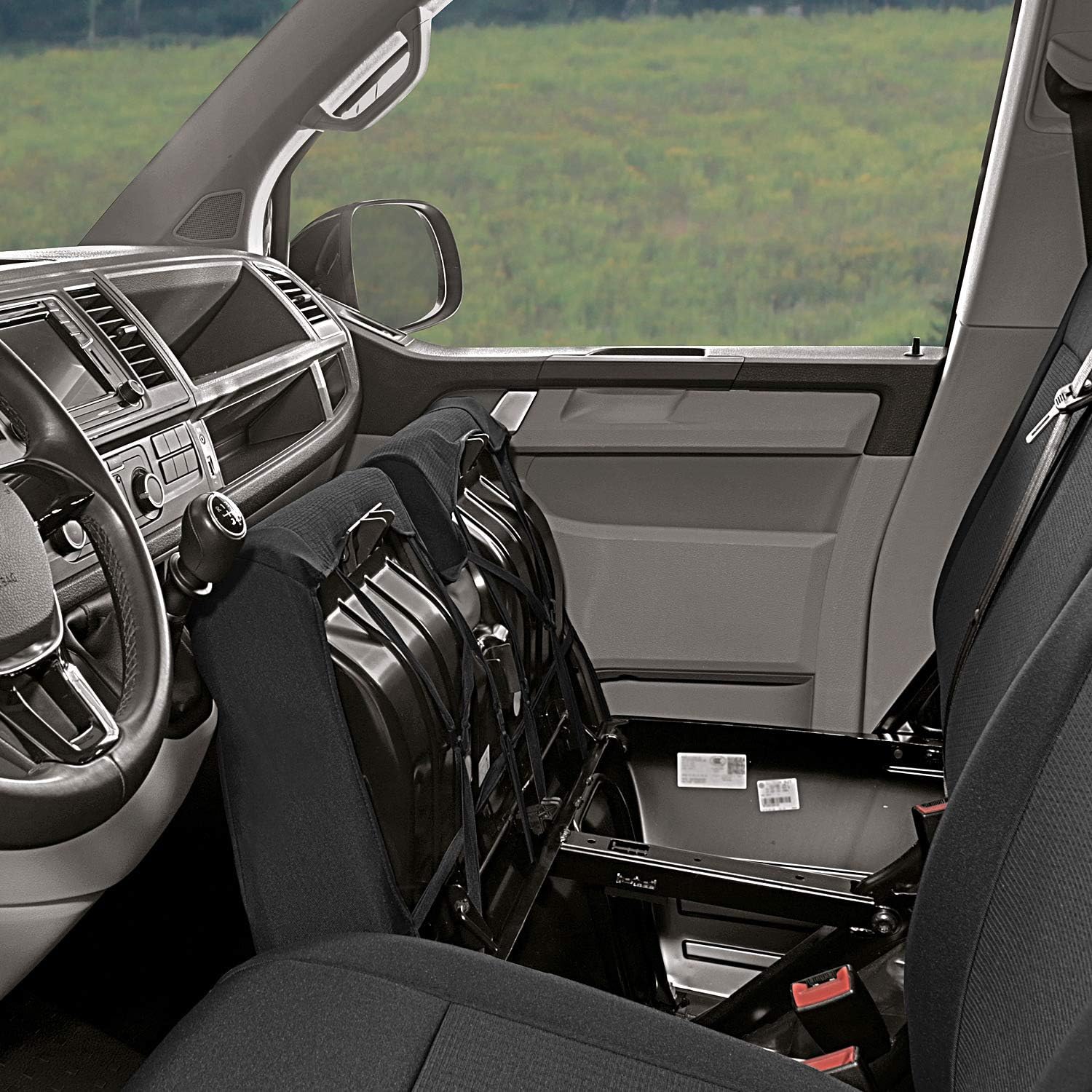 Housses de Siège sur Mesure pour Volkswagen T6 Accessoire Voiture Intérieur, Ensembles de Housses de Siège, Année de Construction à partir de 2015 (1+2) Parfaitement Ajustées – 3 Places