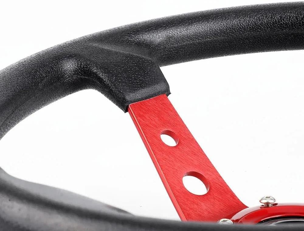 Volant voiture Pour Logitech G29 G920 G923 350 Mm 14 Pouces Auto Sport Drifting Volants Avec Plaque D'adaptation 70 Mm PCD(Noir avec du noir)