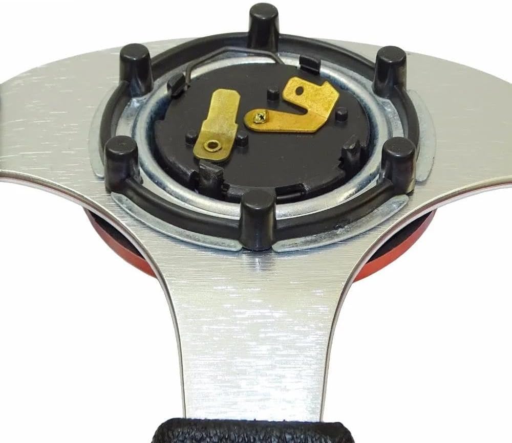 Volant Sport Universel Pour Voiture Course Avec Bouton Klaxon 13 Pouces 320 Mm(Chrome)