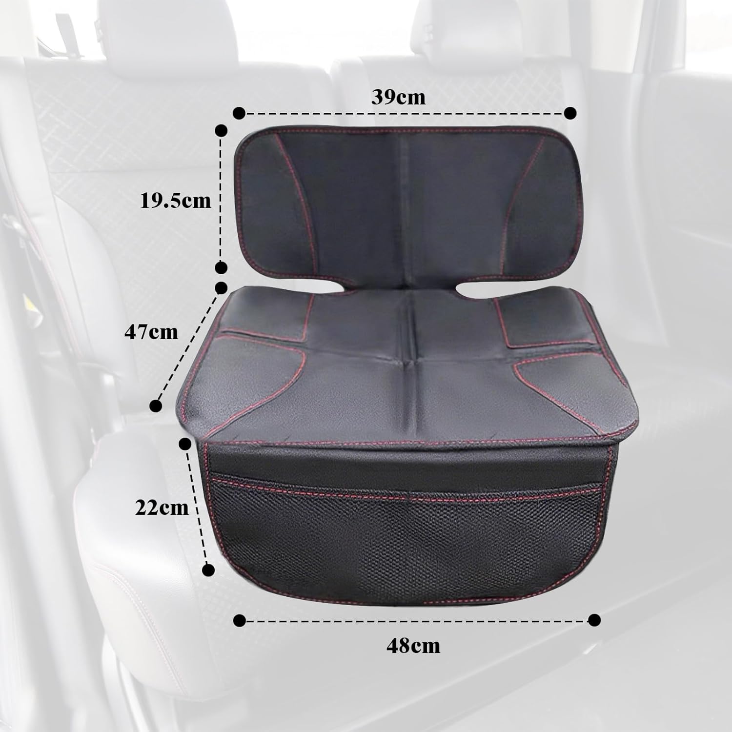 Protection Siege Voiture Enfant, Couvre Siege Auto pour Enfant Protections de Siège en Cuir avec Poches Organisateur Antidérapant Facile à Nettoyer, Taille Universelle