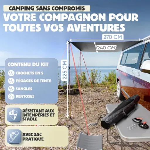 Test Auvent LAINFELD 2,2 x 2,5 m : le pare-soleil simple qui fait le job pour le camping en voiture