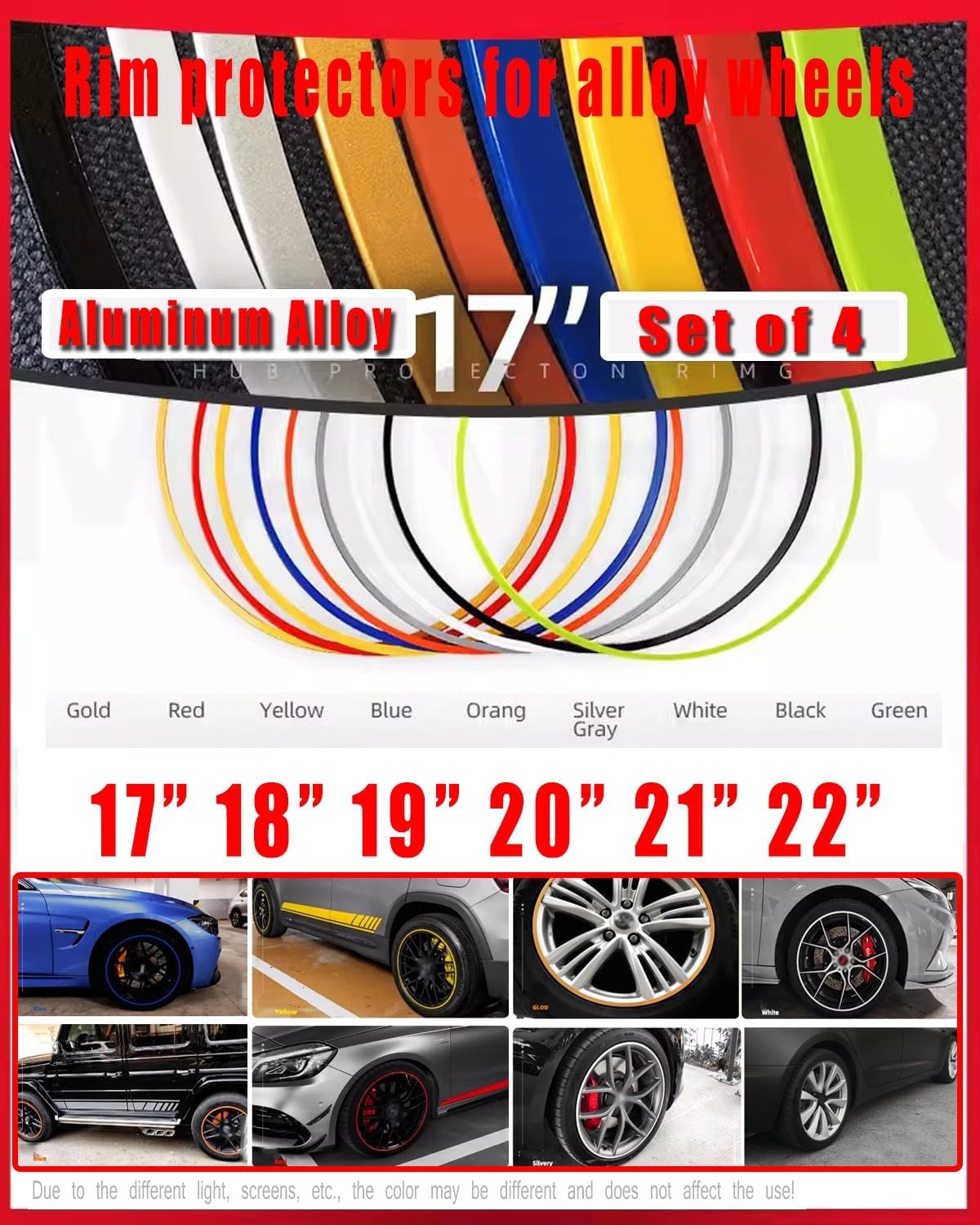Protection Jantes Voiture Pour Ford Fiesta, Lot De 4, Matériau En Alliage D'aluminium, 15" 16" 17" 18" 19" 20" 21" 22", Anneau De Bord De Roue En Alliage, Protecteurs De Jantes, Pneus(Color:09-Sliver 20 inch 09-sliver