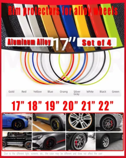 Protection Jantes Voiture Pour Ford Fiesta, Lot De 4, Matériau En Alliage D'aluminium, 15" 16" 17" 18" 19" 20" 21" 22", Anneau De Bord De Roue En Alliage, Protecteurs De Jantes, Pneus(Color:09-Sliver 20 inch 09-sliver