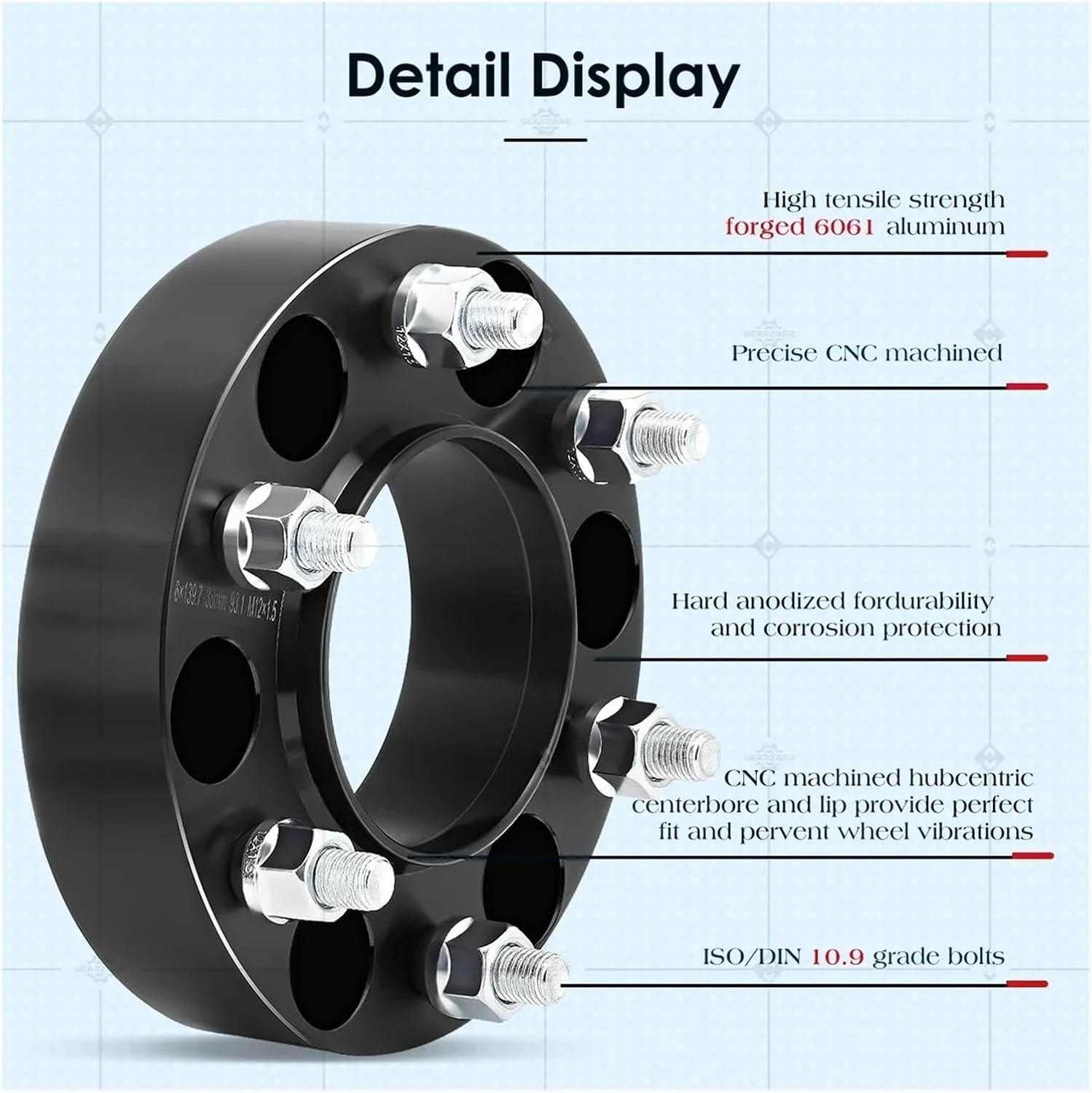 Élargisseurs De Voie en pour Ford pour Ranger Tous Les Modèles Kit D'entretoises 38 Mm Et Boulons 6x139,7 Alliage Boulonné 93,1 Entretoises Roue 4 Pièces Élargisseurs De Voie