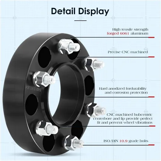 Élargisseurs De Voie en pour Ford pour Ranger Tous Les Modèles Kit D'entretoises 38 Mm Et Boulons 6x139,7 Alliage Boulonné 93,1 Entretoises Roue 4 Pièces Élargisseurs De Voie
