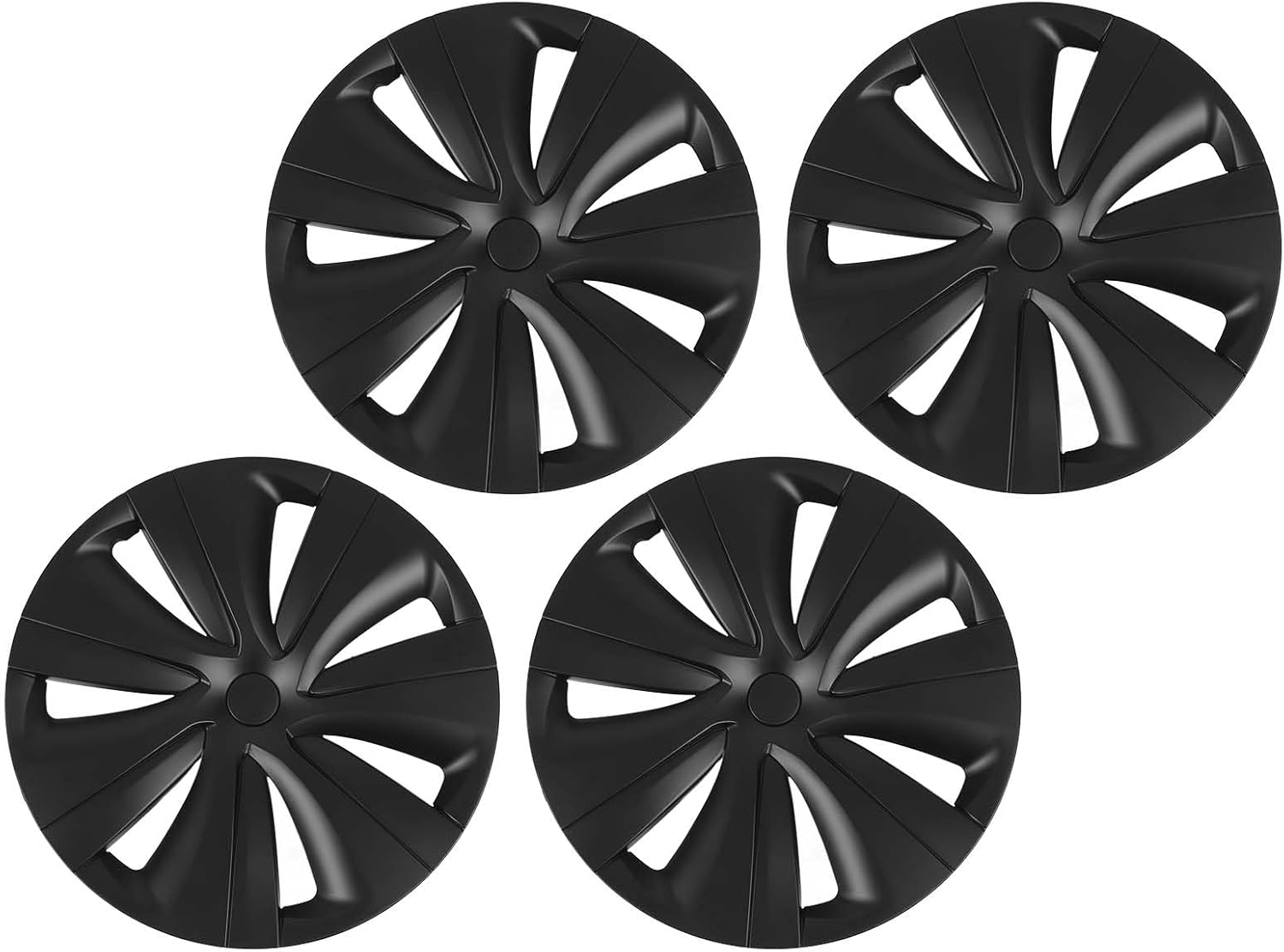 Enjoliveur de Roue 4 Pièces, Matériau ABS, Enjoliveur de Remplacement Haut de Gamme pour Modèle Y 2020-2023, Style Sportif avec Installation Facile (Noir Mat)