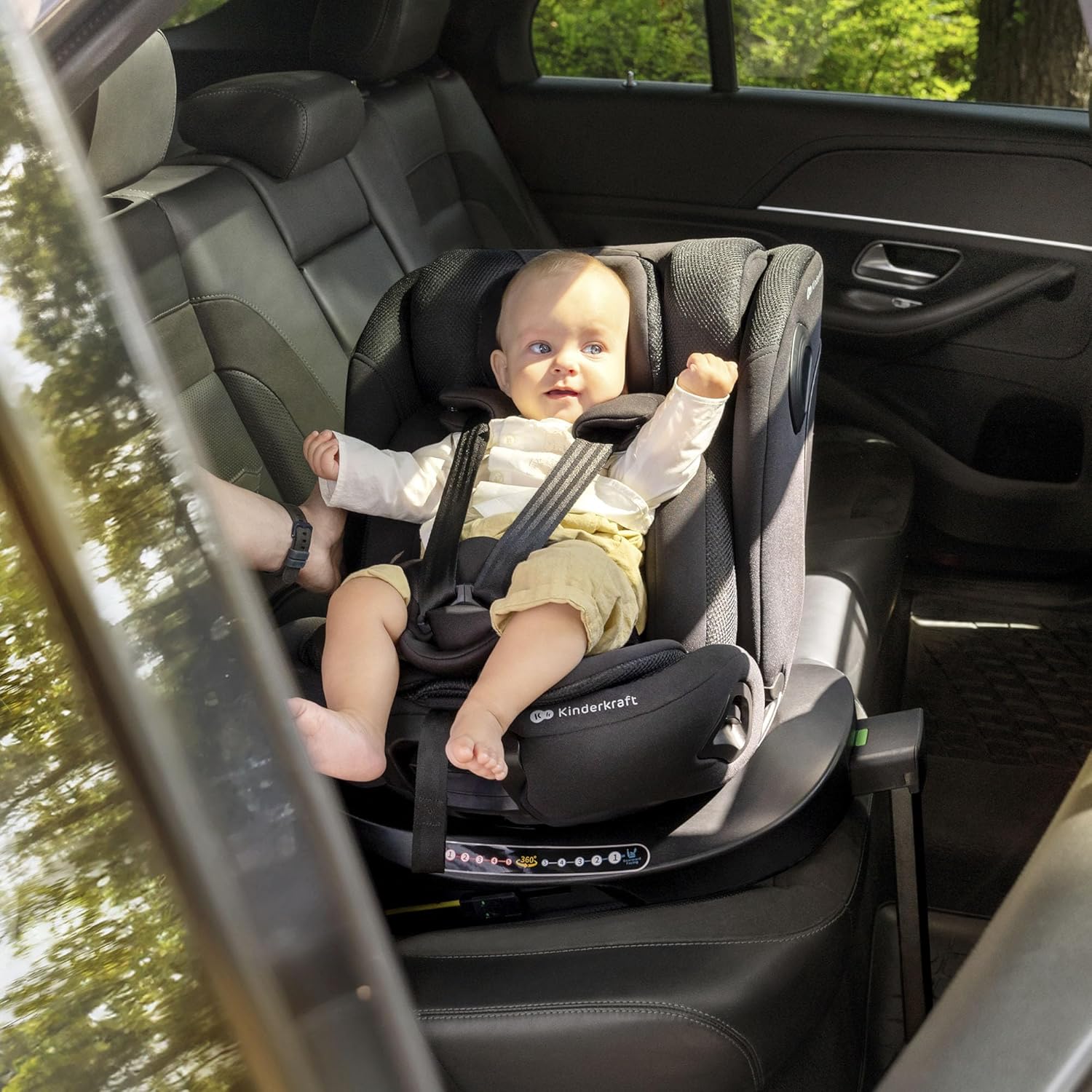 Kinderkraft I-360 2 PRO, siège auto 4 en 1, 40-150 cm, installation ISOFIX facile, 5 positions d'assise, de 0 à 36 kg, EASY SPIN 360° pour un chargement et un déchargement faciles, Gris I-360 2 PRO Gris