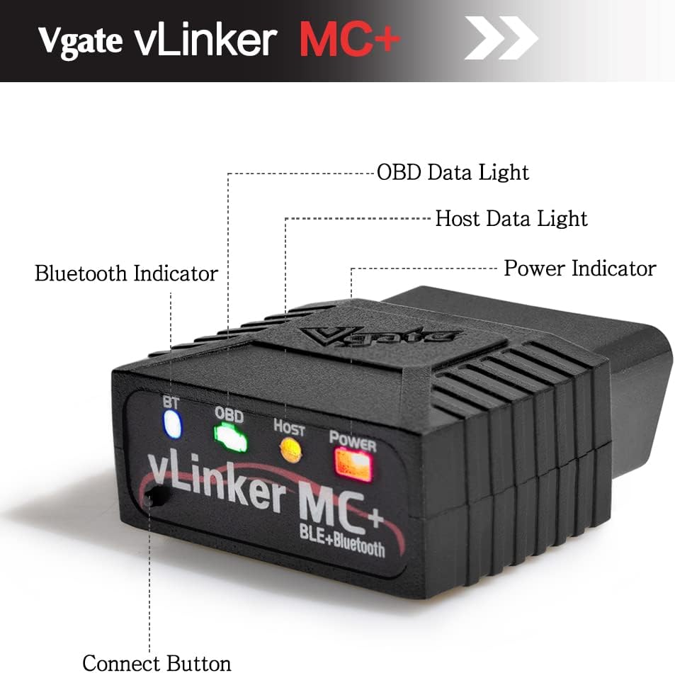 VLinker MC+ Bluetooth OBD2 Car Diagnostic Tool for iOS, Android & Windows