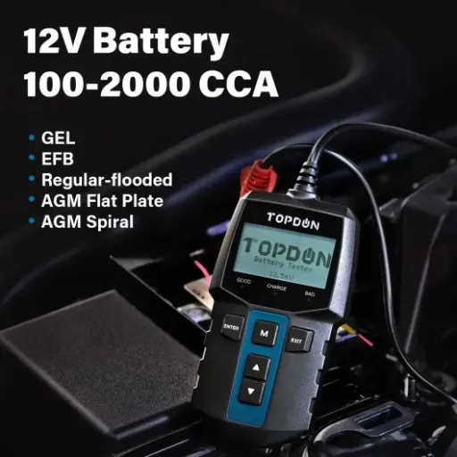 Test TOPDON BT100 : le petit testeur de batterie qui évite les démarrages à la poussette